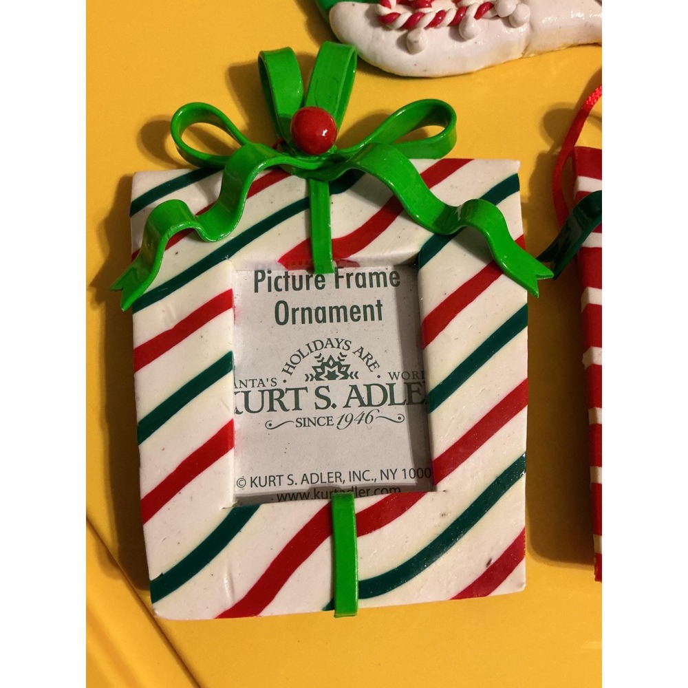 Kurt S. Adler Vintage Holiday Picture Frame Ornaments Set